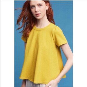 Eri & Ali Anthropologie Yellow Shirt Size Small